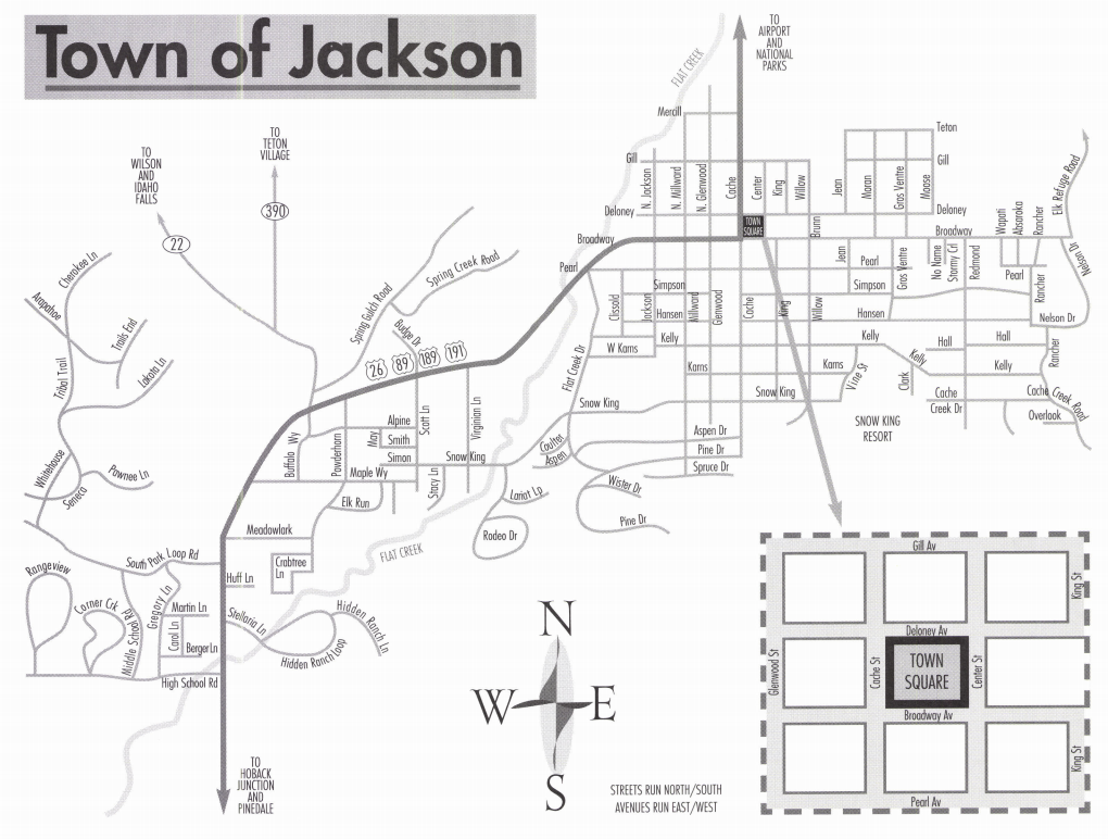 jackson hole town square map