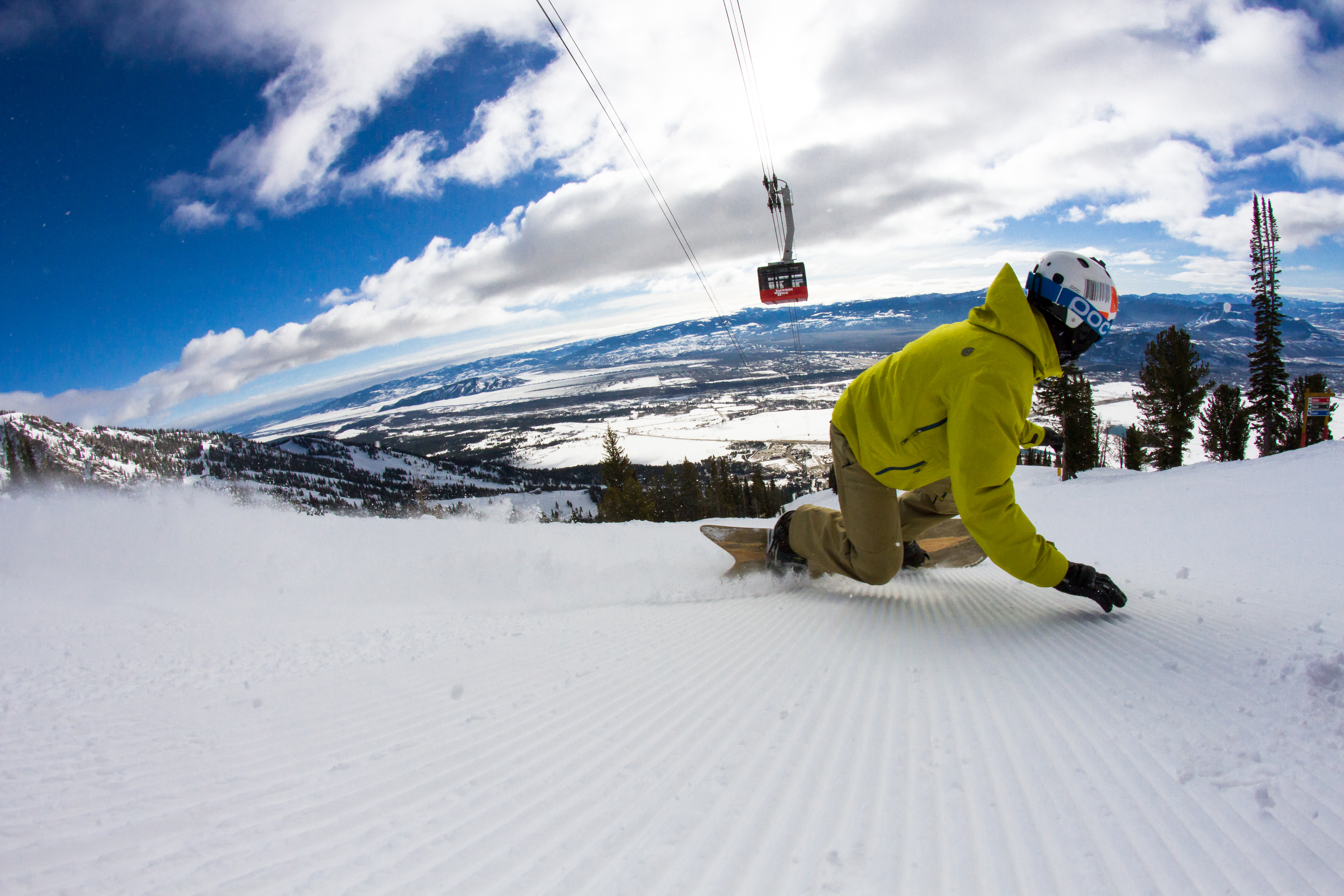 snowboarder on slope